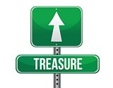 treasure road sign illustration design