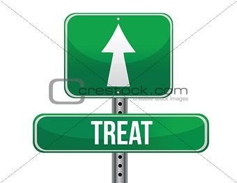 treat road sign illustration design