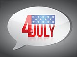july fourth independence day message illustration