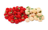 Ripe White and Red Strawberries