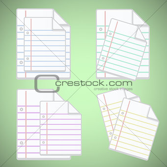 Note paper sheet with colorful lines