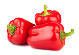 Three sweet red peppers
