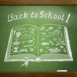 school  sketches on blackboard
