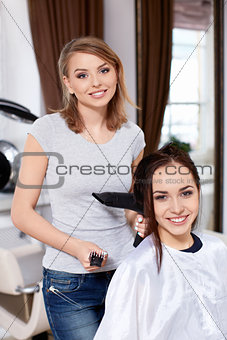 At beauty salon