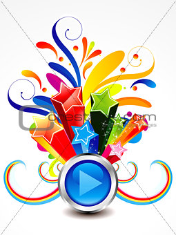 abstract colorful exploade play button