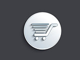abstract glossy shopping cart button