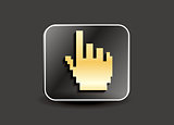 abstract hand cursor button