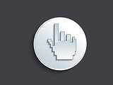 abstract glossy hand cursor button