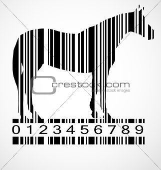Barcode horse image vector illustration