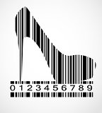 Barcode shoe image vector illustration
