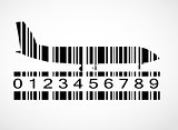 Barcode airplane image vector illustration