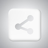 White plastic share button for app