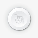 White plastic button with wheelchair
