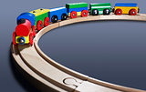 colorful wooden toy train