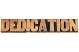 dedication word in wood type