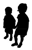 Vector Silhouette of kids
