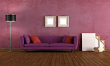 Purple vintage living room