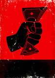 poster with fist and money