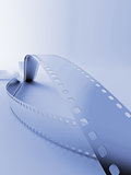 model of a photo film on a blue background