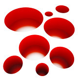 abstract red holes on a white background