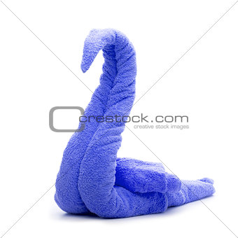 blue towel swan