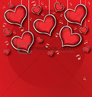 Background with red Hearts