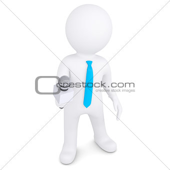 3d white man with a microphone