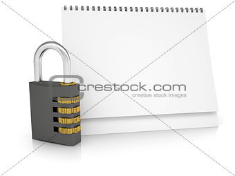Combination lock and desk calendar