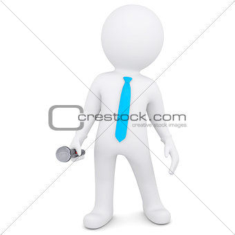 3d white man with a microphone