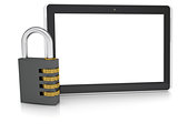 Code lock near a tablet PC