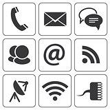 Set of modern communication signs and icons