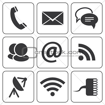Set of modern communication signs and icons