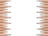 border composition from natural wooden pencils