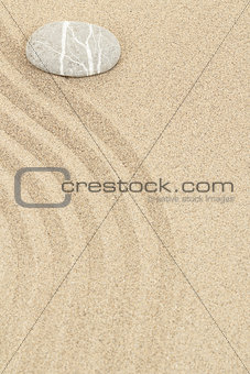 zen stone in sand