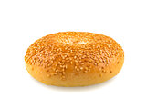Sesame Seed Bagel Isolated on White Background