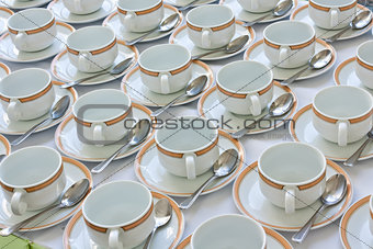 Many rows of coffee cup