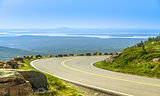 Cadillac Mountain drive in Acadia National Park, Maine in a clea