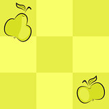 seamless checkered background with fruits