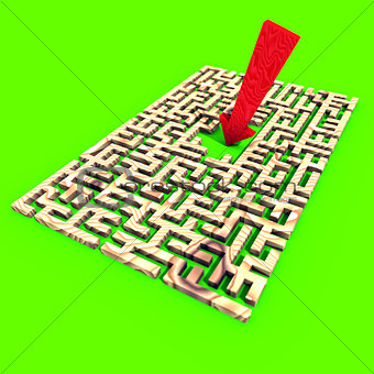 arrow over a labyrinth