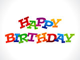 abstract colorful happy birthday text