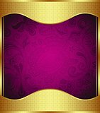 Abstract Gold and Purple Curve Background