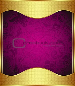 Abstract Gold and Purple Curve Background