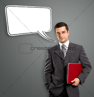 Business Man With Speech Bubble