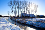 Dutch farmhouse in winter