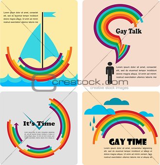 four gay icons, infographics