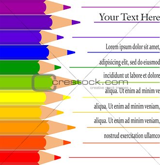 colorful pencils with place for your text