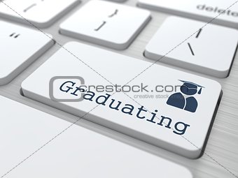 Graduating Button - Education Concept.
