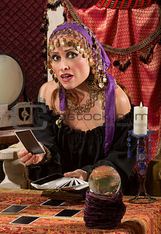 Concerned Tarot Card Lady