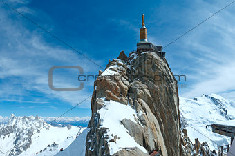 Mountain top station (Aiguille du Midi, France).