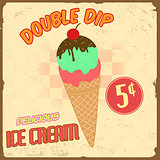 Ice cream vintage poster